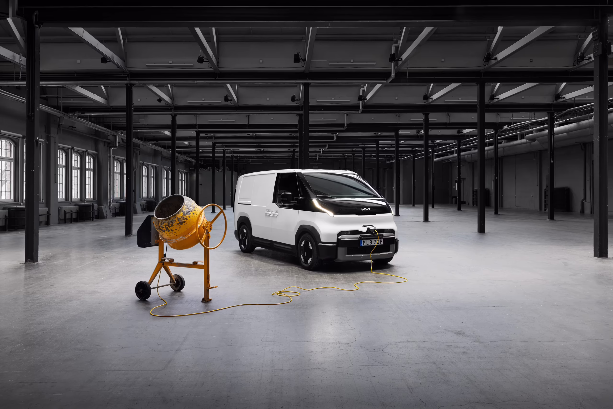 Kia PV5 Cargo exteriör – helelektrisk transportbil 2026